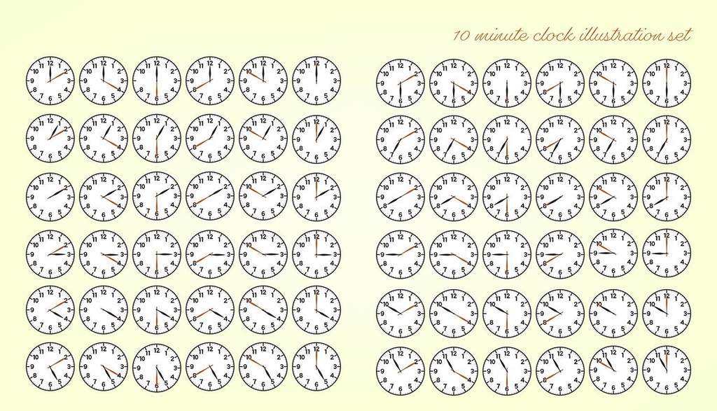 時計10分刻みのベクターイラスト素材