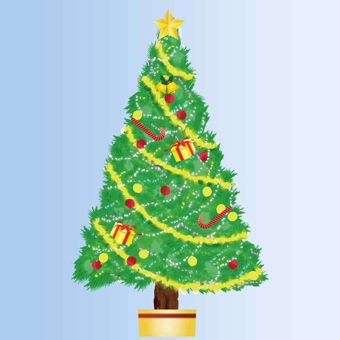 可愛いクリスマスツリーのpngイラスト(3000×4965)