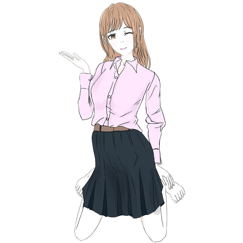 ミカちゃんご案内のポーズ4セットpsd