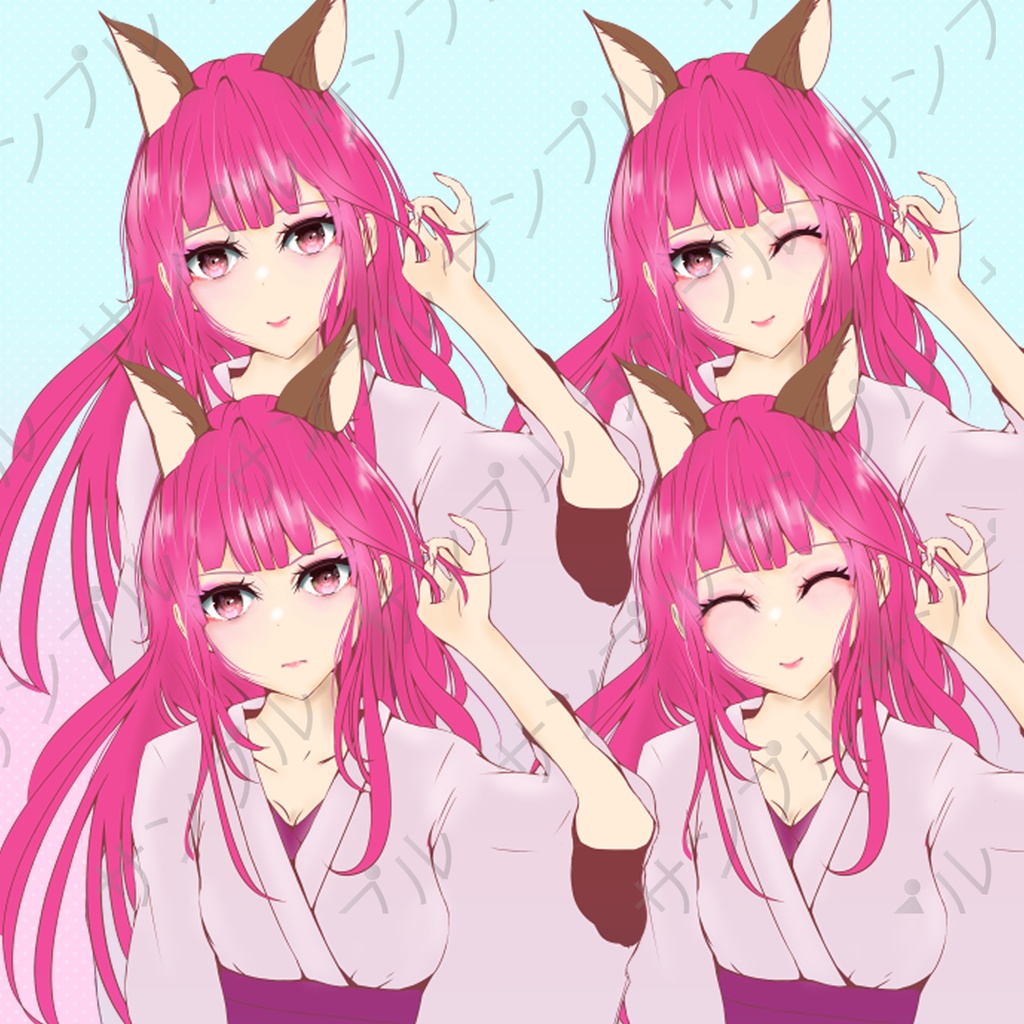 立ち絵 - ケモミミの巫女の女の子/全身/TRPG素材【NO149-2】