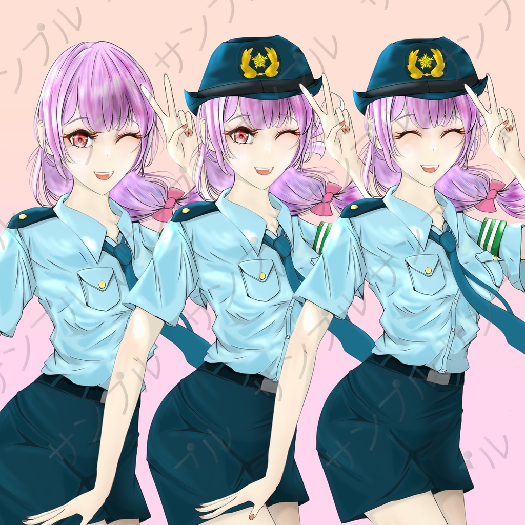 立ち絵 - 警察官の女の子/全身/TRPG素材【NO111】