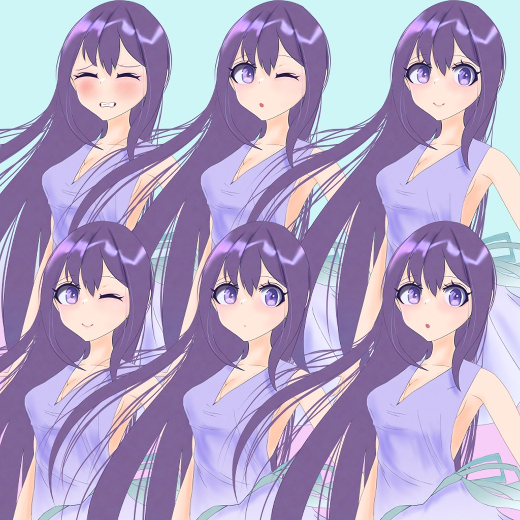 目の大きな少女の立ち絵(差分6)/全身- TRPG素材【NO164】