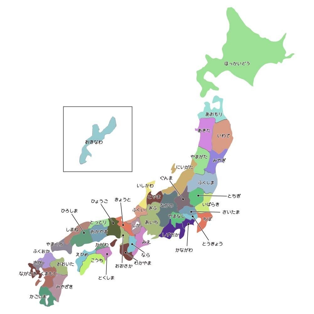 日本地図のベクターイラスト