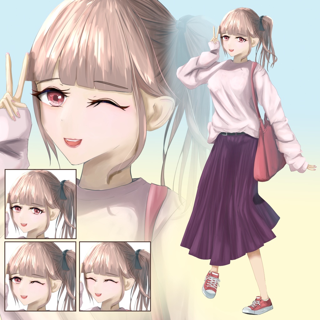 女の子の立ち絵素材5人セット(30枚 高解像度png)/ TRPG素材