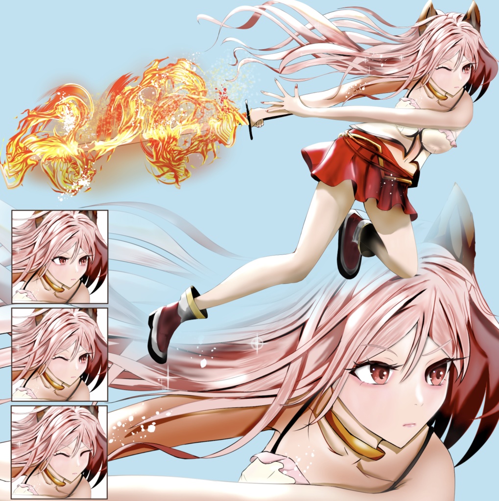 立ち絵素材セット - 女剣士の立ち絵6人vol.1【高解像度png全19枚】/TRPG素材