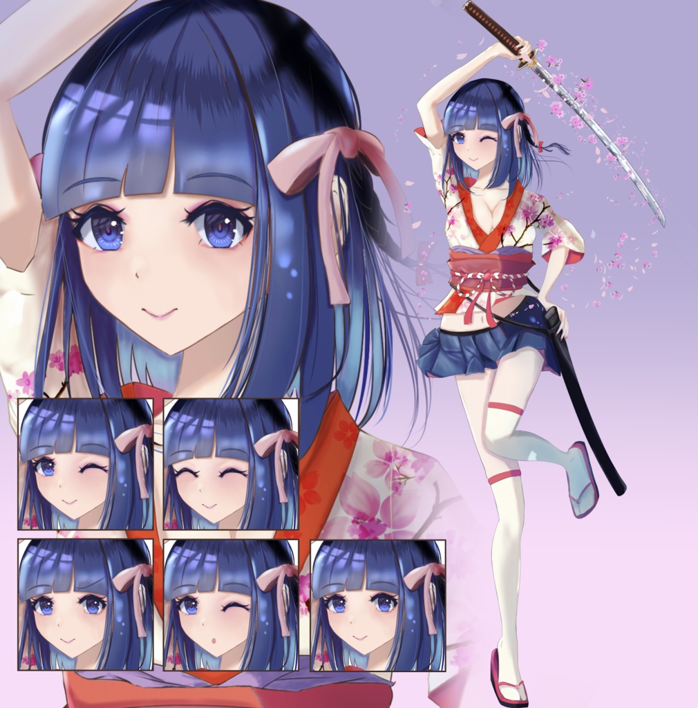 立ち絵素材セット - 女剣士の立ち絵6人vol.1【高解像度png全19枚】/TRPG素材