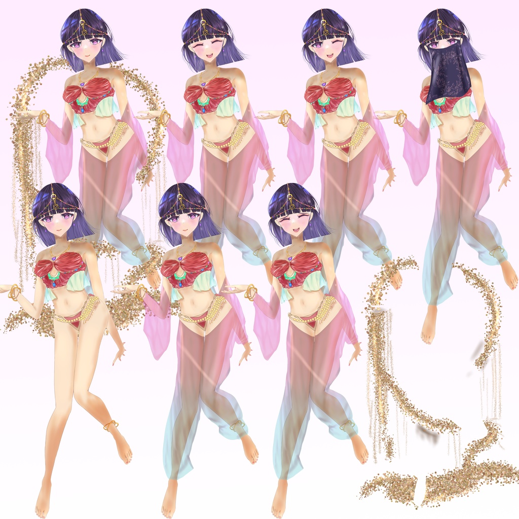 立ち絵素材 - アラビアンな女の子/全身/TRPG素材【NO154】