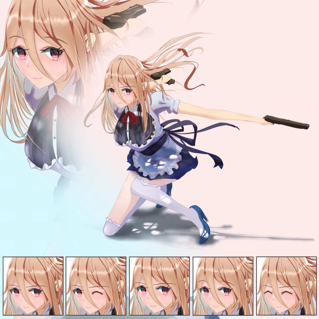 二 丁 拳銃 イラスト