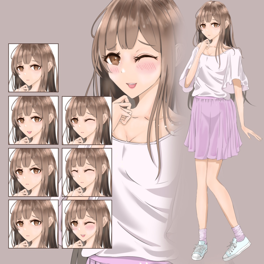 立ち絵素材 - ゆるふわロングヘアーのお姉さん/TRPG素材【NO132】