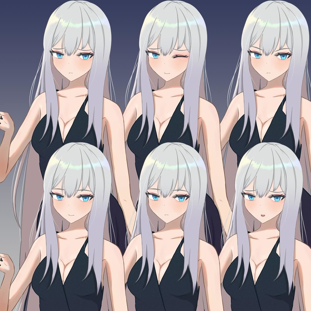 立ち絵素材 - 黒いドレスのお姉さん/TRPG素材【NO192】