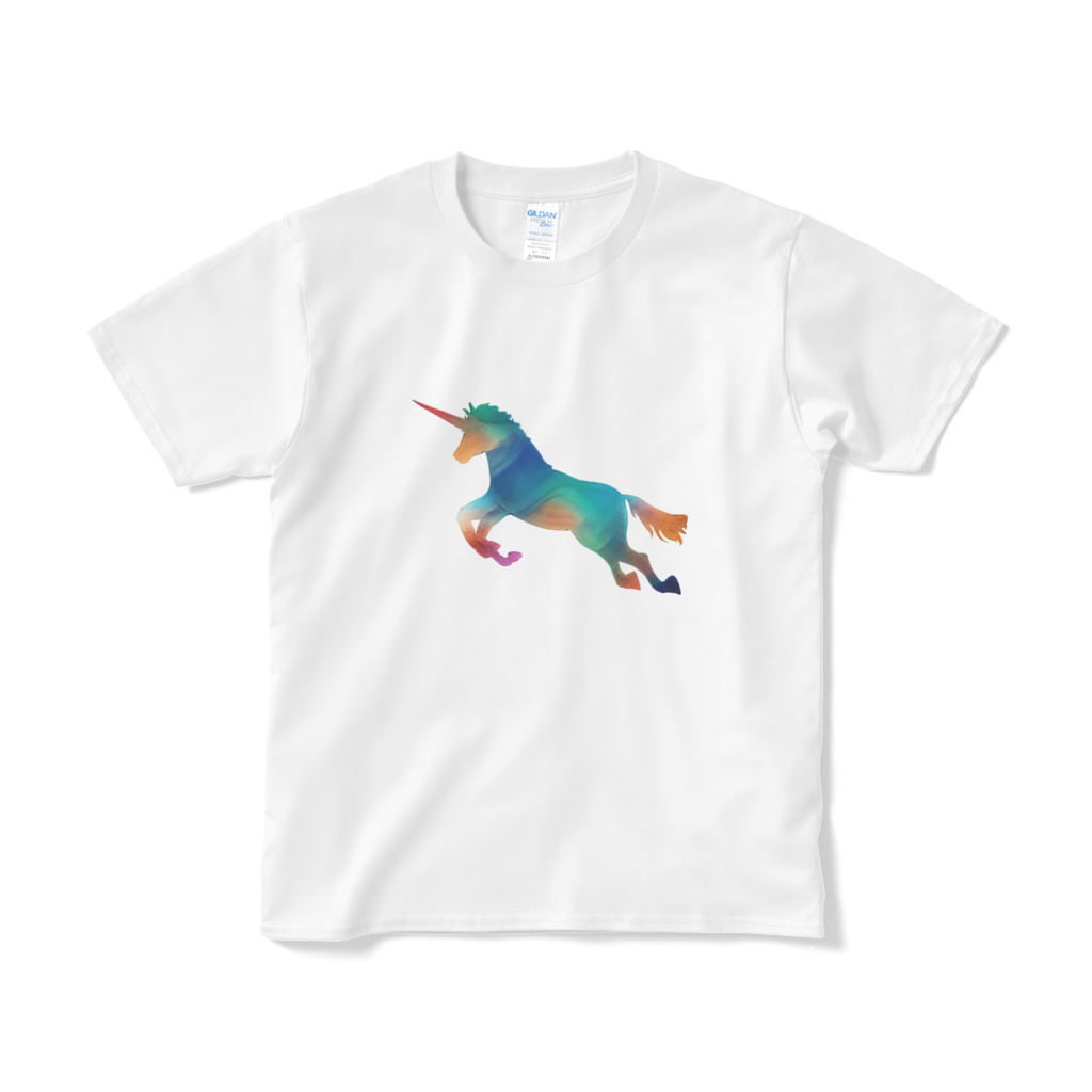 ユニコーンの油絵Tシャツ