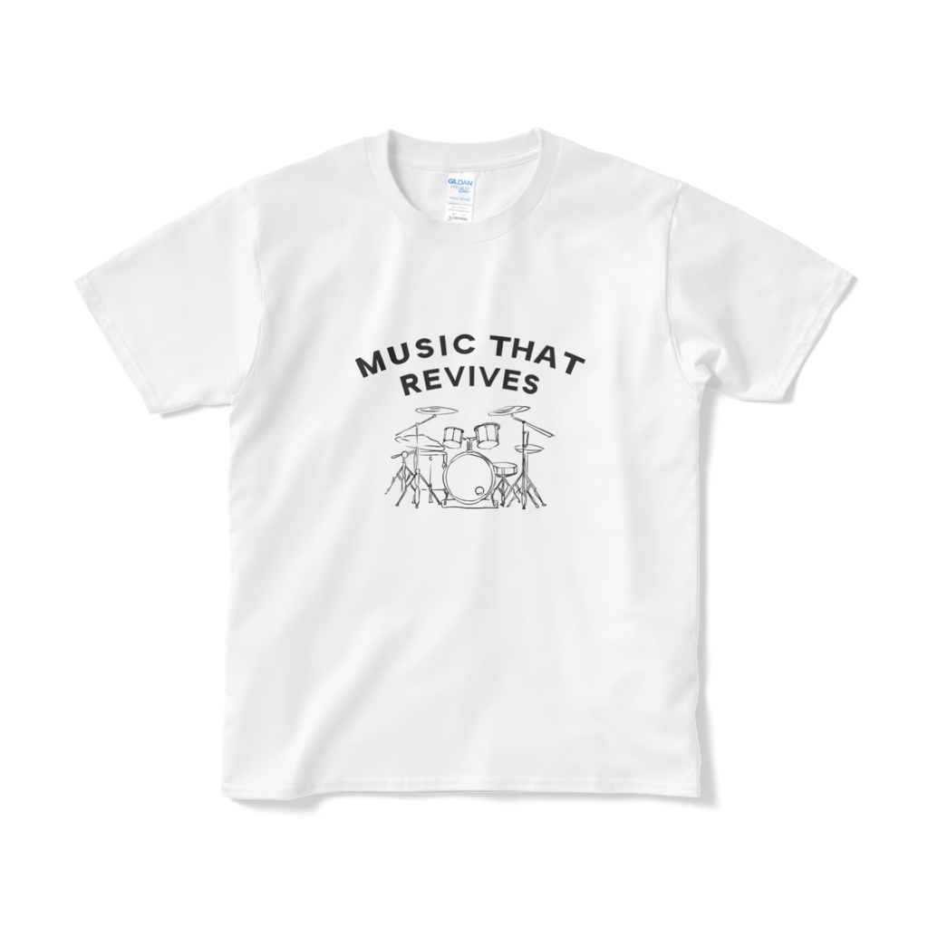 ドラムセットのイラストTシャツ