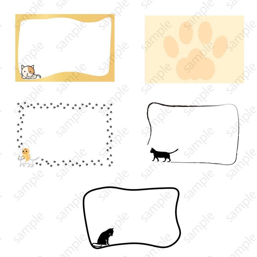 猫のフレームイラスト素材 - ベクターor高解像度PNG25セット