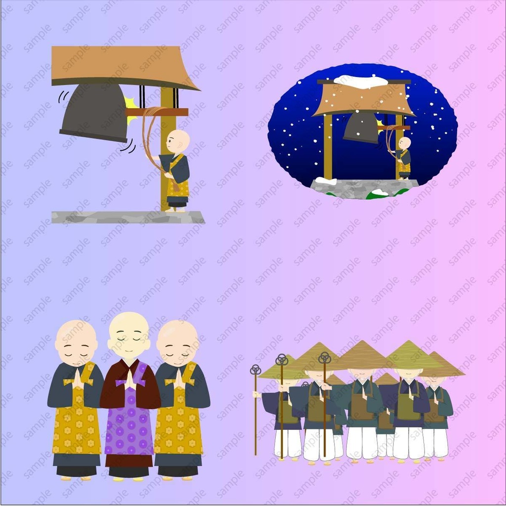 かわいいお坊さんのベクターor高解像度PNGイラスト
