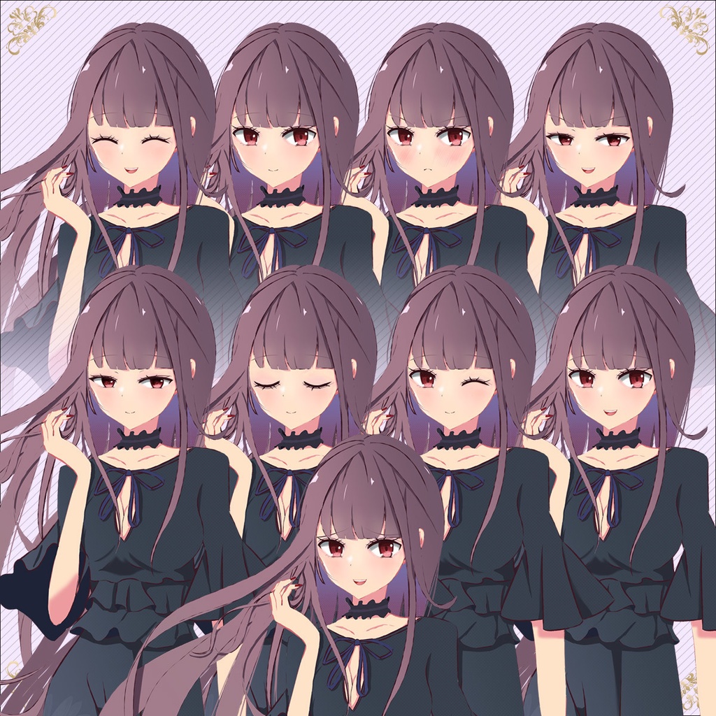 立ち絵素材 - 黒いドレスの女の子/TRPG素材【NO270】