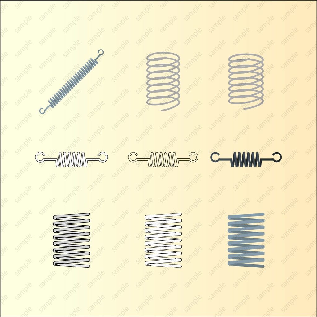 バネのベクターor高解像度PNGイラスト素材セット(15種)