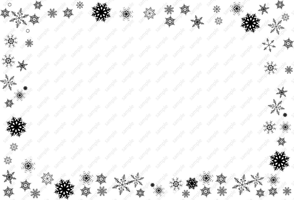 雪のフレームのベクターor高解像度PNGイラスト素材