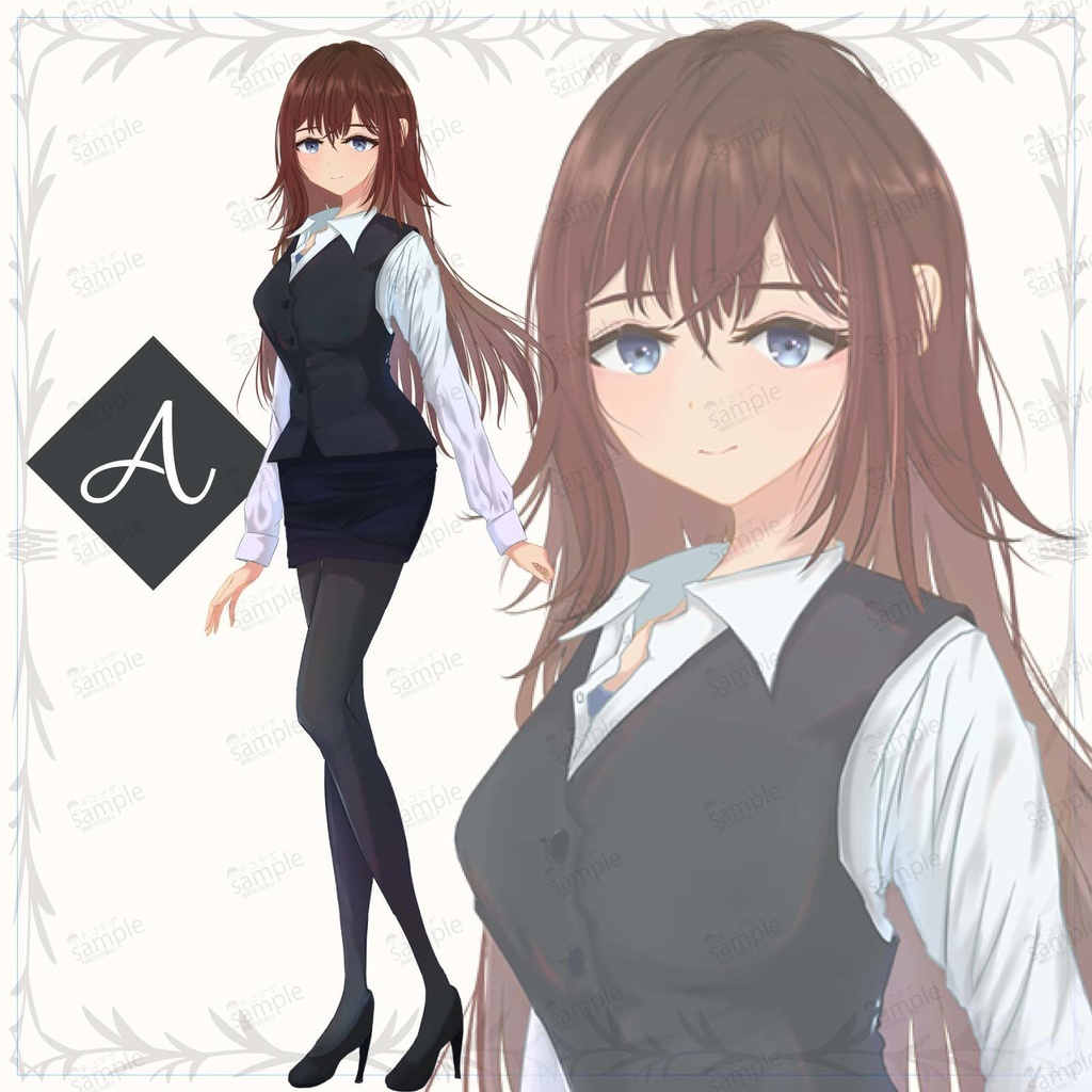 OLの女の子TRPG立ち絵素材/会社員/ロング/【212】