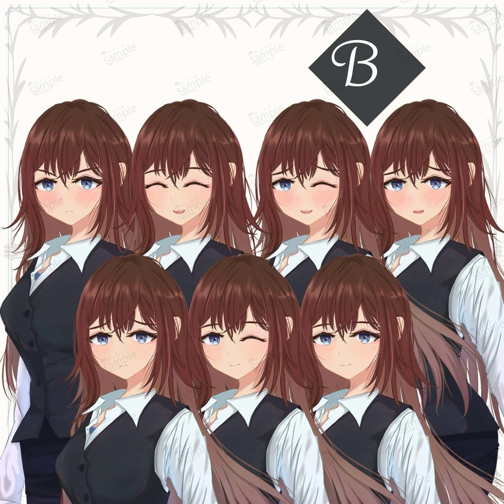 OLの女の子TRPG立ち絵素材/会社員/ロング/【212】