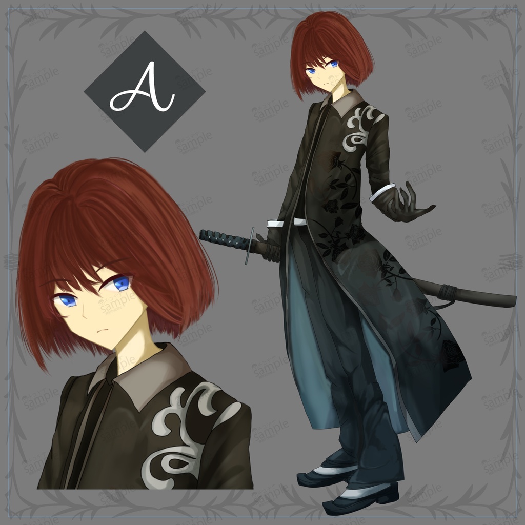 黒い剣士 TRPG立ち絵素材【336】