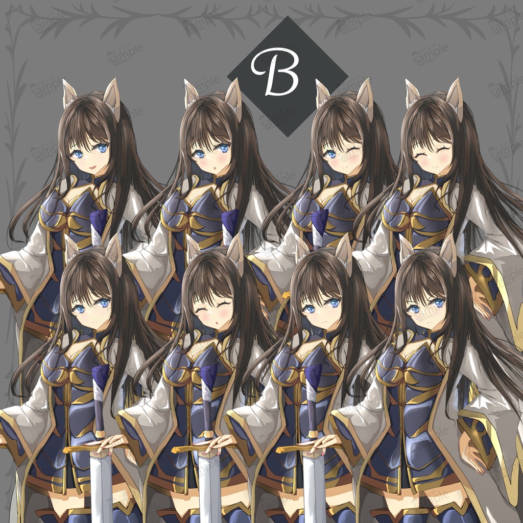 ケモミミ剣士の女の子 - 立ち絵/TRPG素材【NO341】