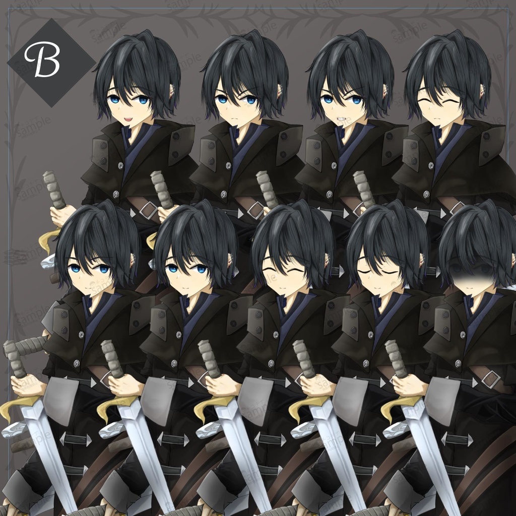 ナイフ使いのアサシンTRPG立ち絵素材/男の子【355】