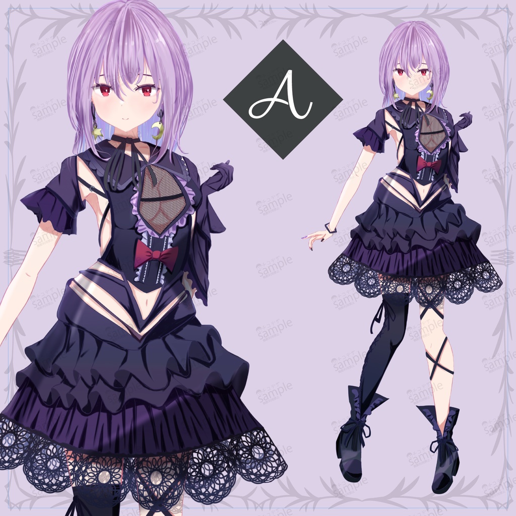 ゴスロリ黒ドレスの女の子 - 立ち絵/TRPG素材【NO274】