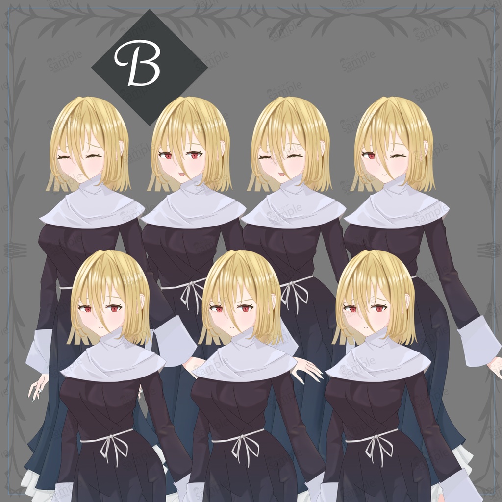 弱気なシスターの女の子 - 立ち絵/TRPG素材【NO289】