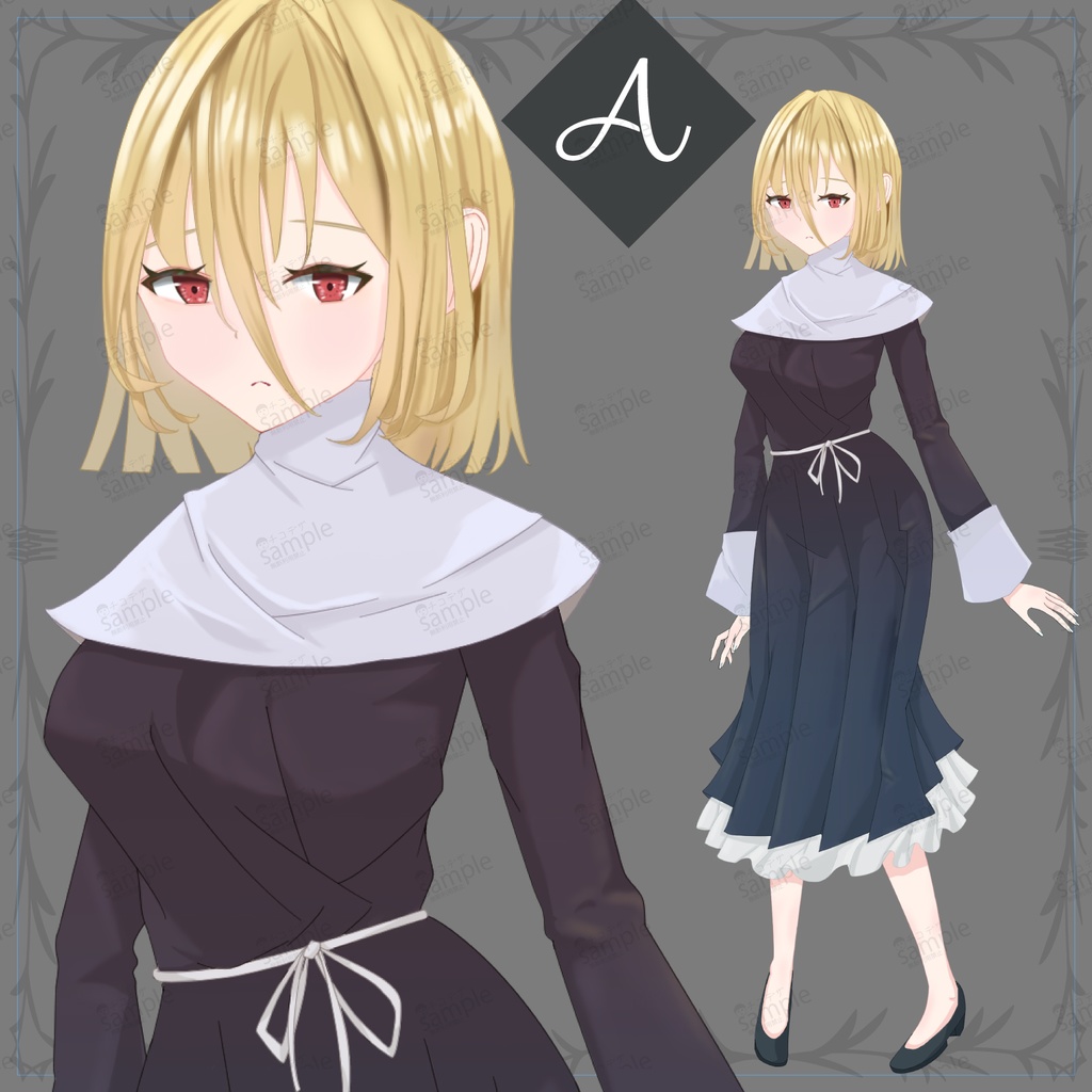 弱気なシスターの女の子 - 立ち絵/TRPG素材【NO289】