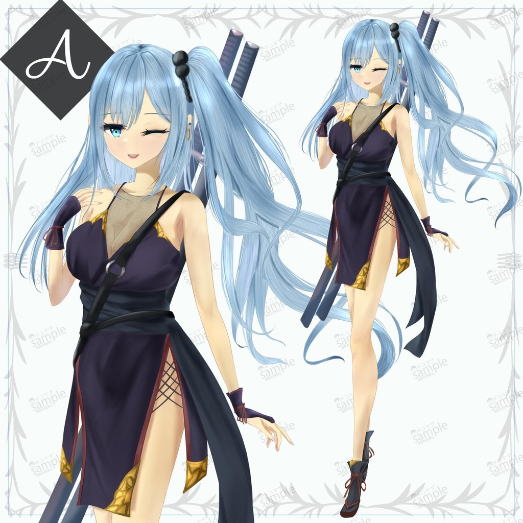 くノ一忍者の女の子 - 立ち絵/TRPG素材【NO365】