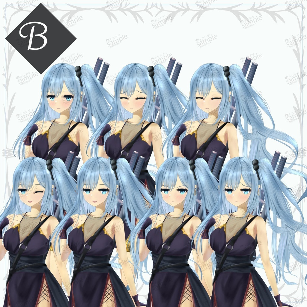 くノ一忍者の女の子 - 立ち絵/TRPG素材【NO365】