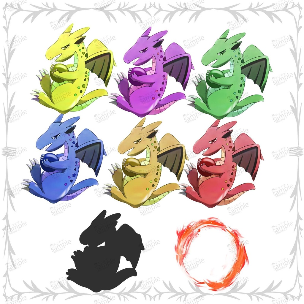 ファイアアノドン-火系ミニドラゴン - モンスター TRPGイラスト【315】