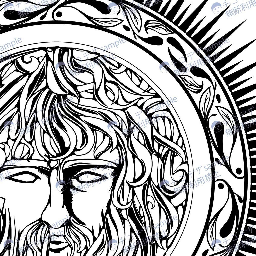 神のマーク- トライバル風・タトゥ・シンボル-jpg/png/ai