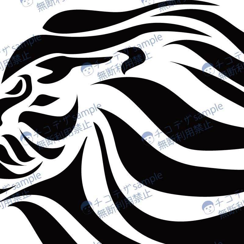 ライオンのトライバル風マーク・タトゥ・シンボル-jpg/png/ai