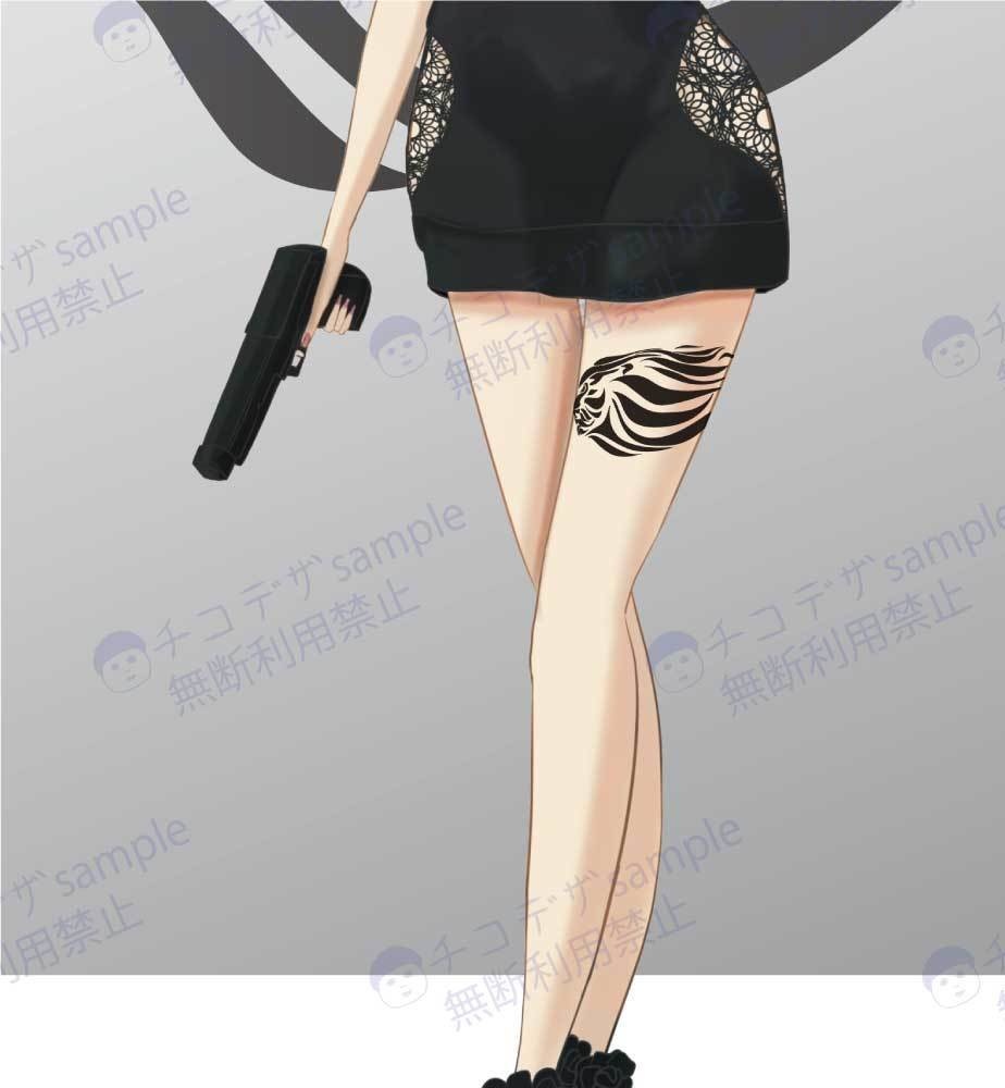 ライオンのトライバル風マーク・タトゥ・シンボル-jpg/png/ai