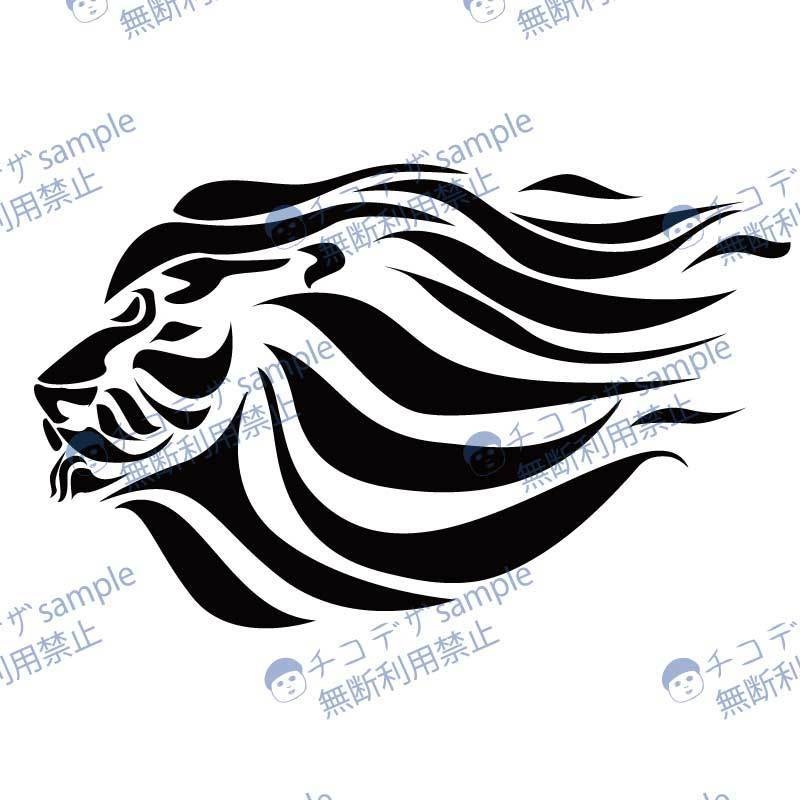 ライオンのトライバル風マーク・タトゥ・シンボル-jpg/png/ai