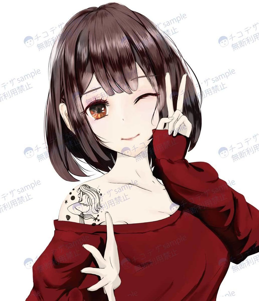 人魚のタトゥー風マーク・トライバル・シンボル-jpg/png/ai