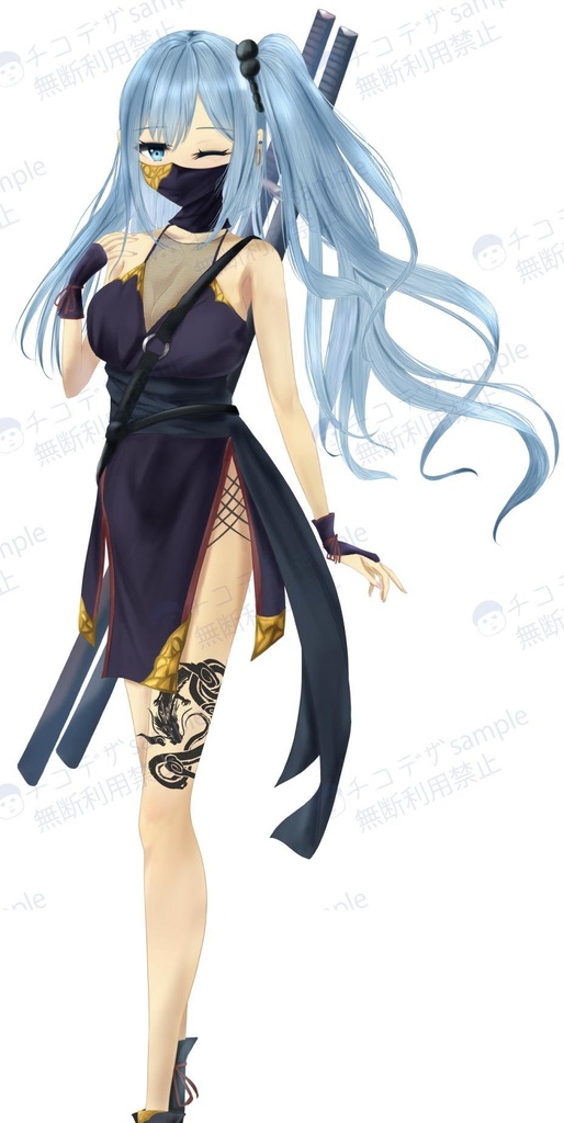 竜のシルエット・タトゥー風イラスト PNG or ベクター(cs2)