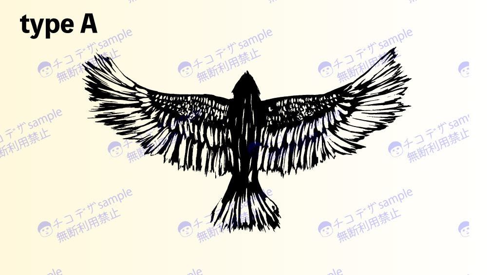 カラスのタトゥー風マーク・水彩・シンボル-png/ai