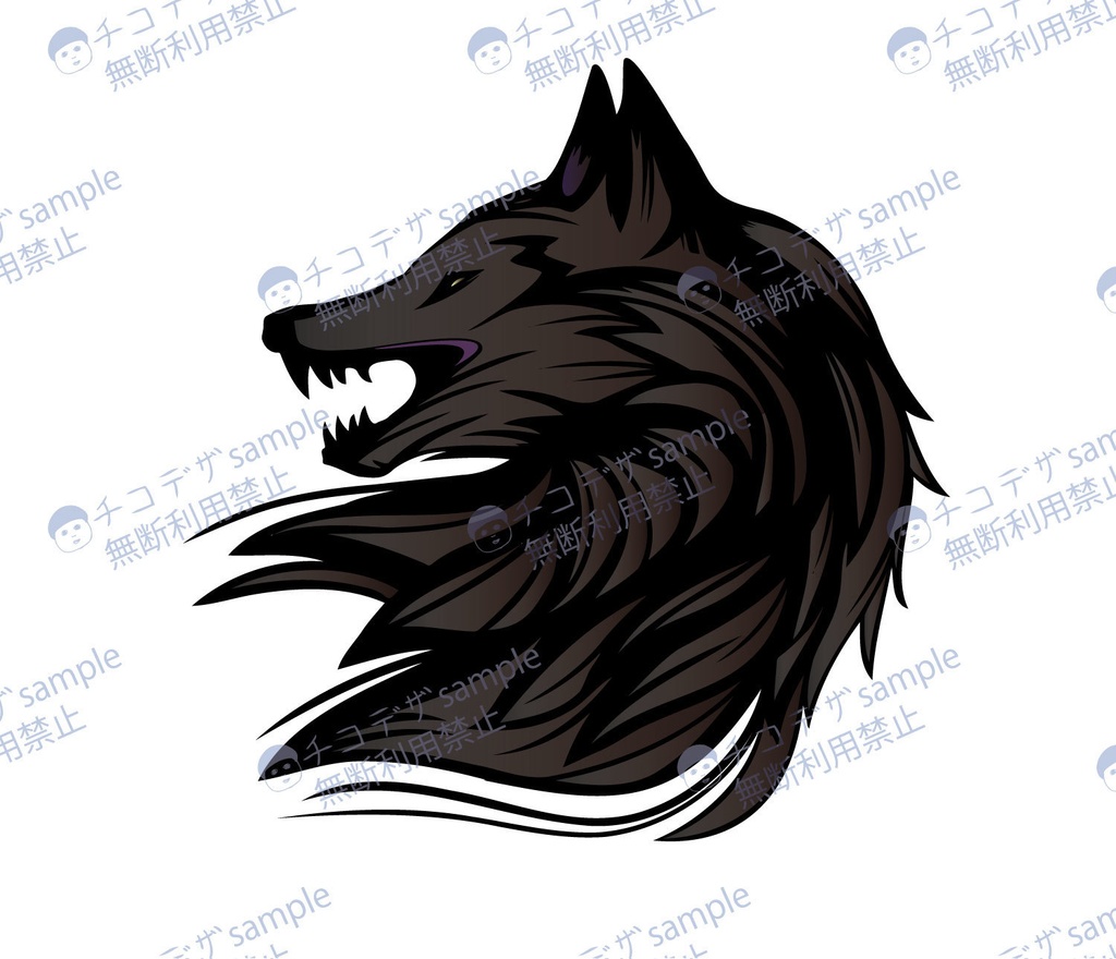 ブラックウルフ・ホワイトウルフのトラバル・タトゥー風マーク・シンボル - png/ai