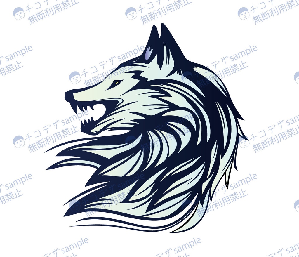 ブラックウルフ・ホワイトウルフのトラバル・タトゥー風マーク・シンボル - png/ai