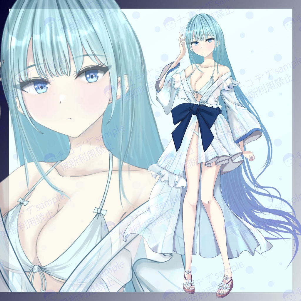 クラゲの女の子 - 立ち絵素材 - 水着版・立ち絵版/TRPG素材【NO379】