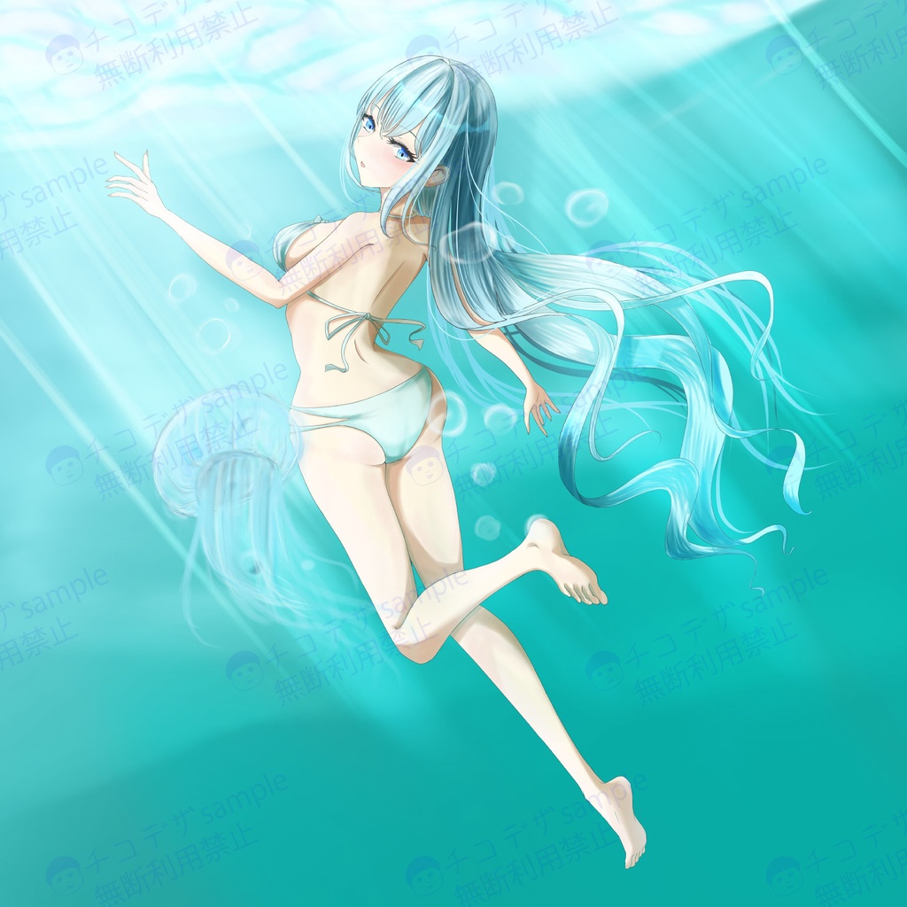 クラゲの女の子 - 立ち絵素材 - 水着版・立ち絵版/TRPG素材【NO379】