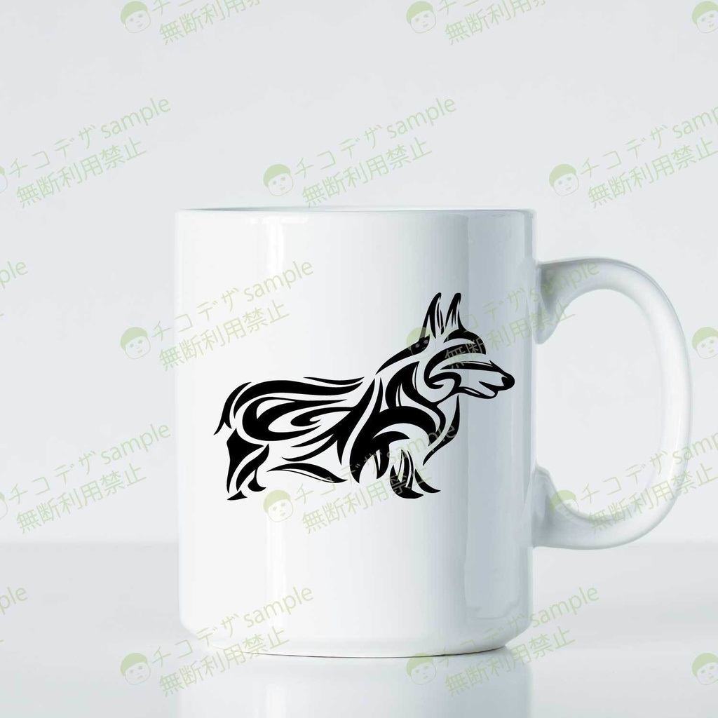 コーギートライバル・タトゥー風マーク - png/ai