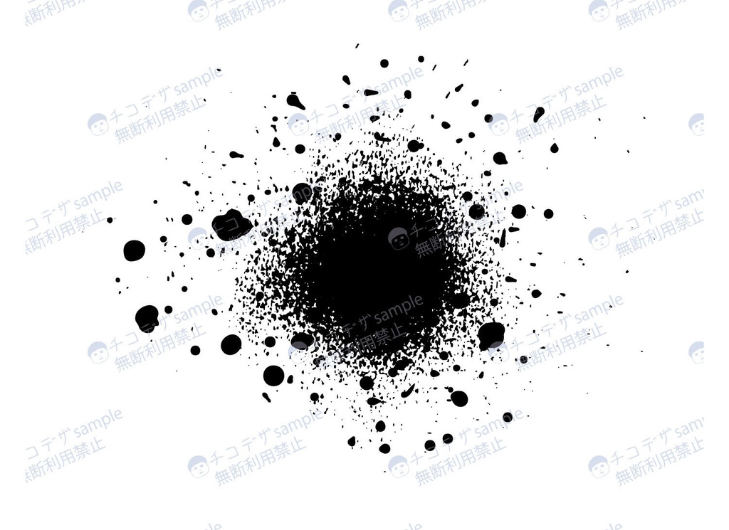 しぶき・墨のスプレー風エフェクトデザインセット21種 - ai / 背景透過png