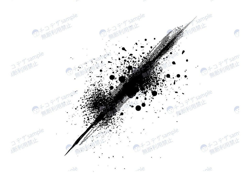 しぶき・墨のスプレー風エフェクトデザインセット21種 - ai / 背景透過png