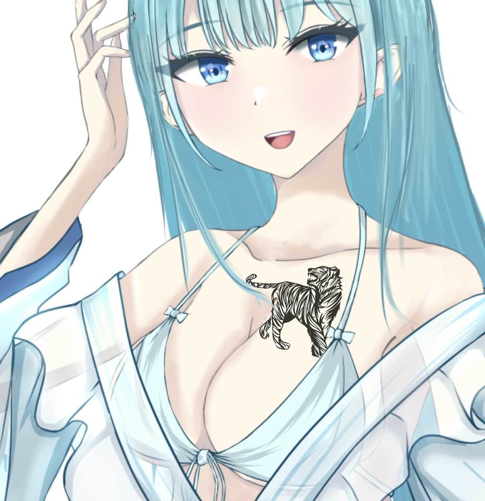 クールな虎/白虎のトライバル・タトゥー風マーク・シンボル - png/ai