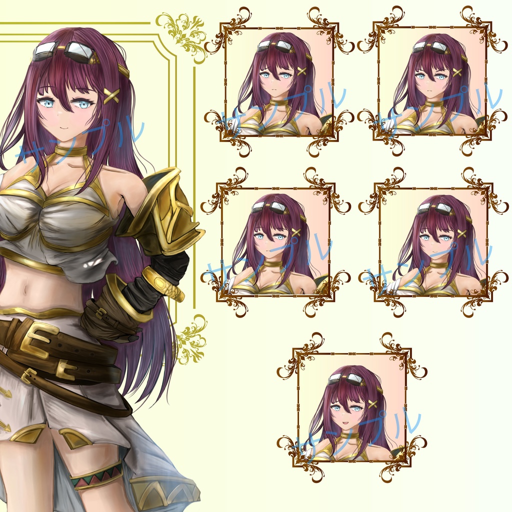 厚塗り - ドラゴンハンターの女の子/TRPG素材表情差分5【NO390】