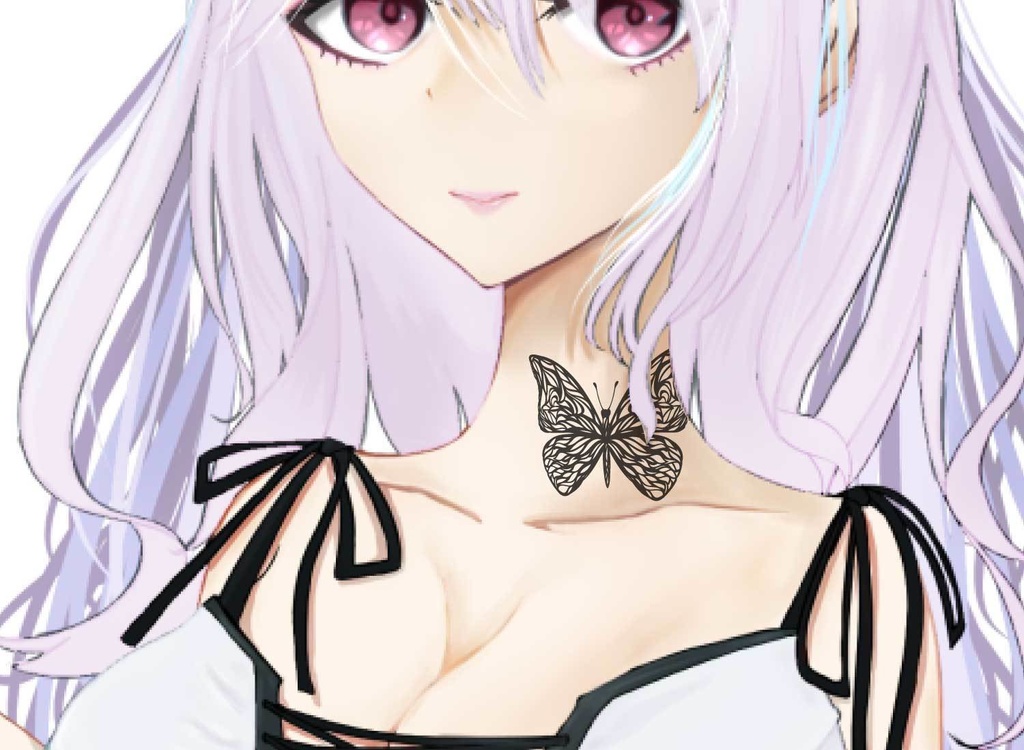 大羽蝶々のトライバル・タトゥー風マーク9種カラー- png/ai