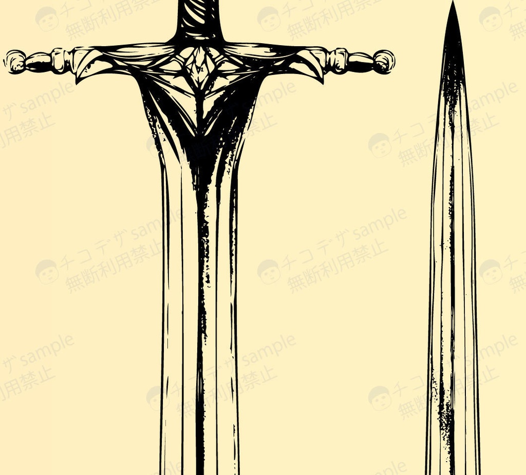 アンティーク風剣のイラスト素材 - pngとベクター